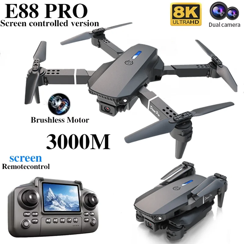 전문 E88 프로 드론 스크린 8K HD 카메라 WiF - Drone Rc Bolide 리뷰 및 가격